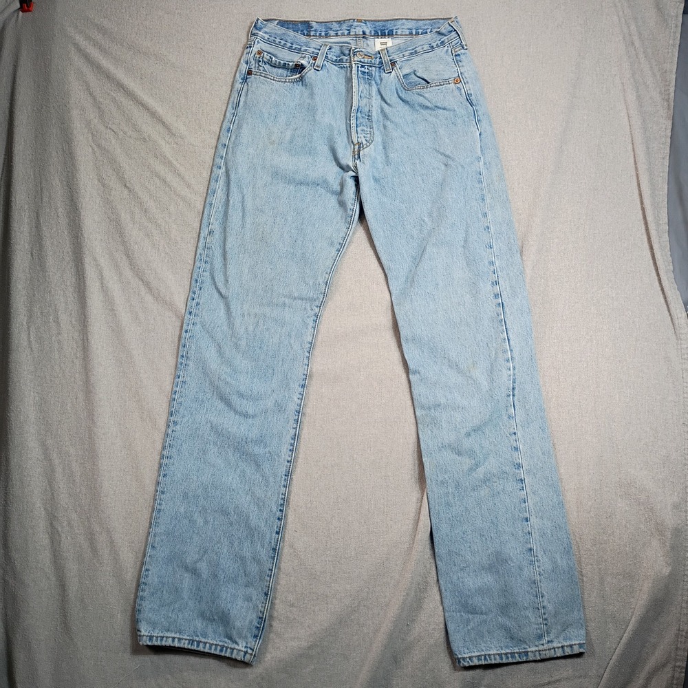 Levi's 501 Jeans Men 32x34 Light Wash Button Fly Vintage Straight Leg